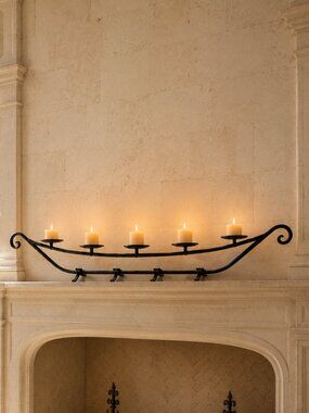 Vintage Château Style Boat Like Arched Candle Holder Centerpiece